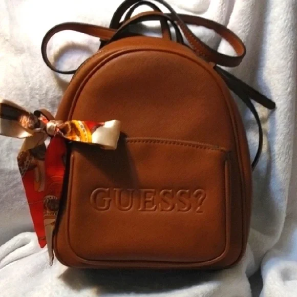 GUESS Brown Backpack with Bow Accent - Picture 2 of 7